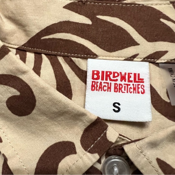 Birdwell Beach Britches Hawaiian Shirt Tan Brown Short Sleeve Men’s Size Small - Picture 8 of 11